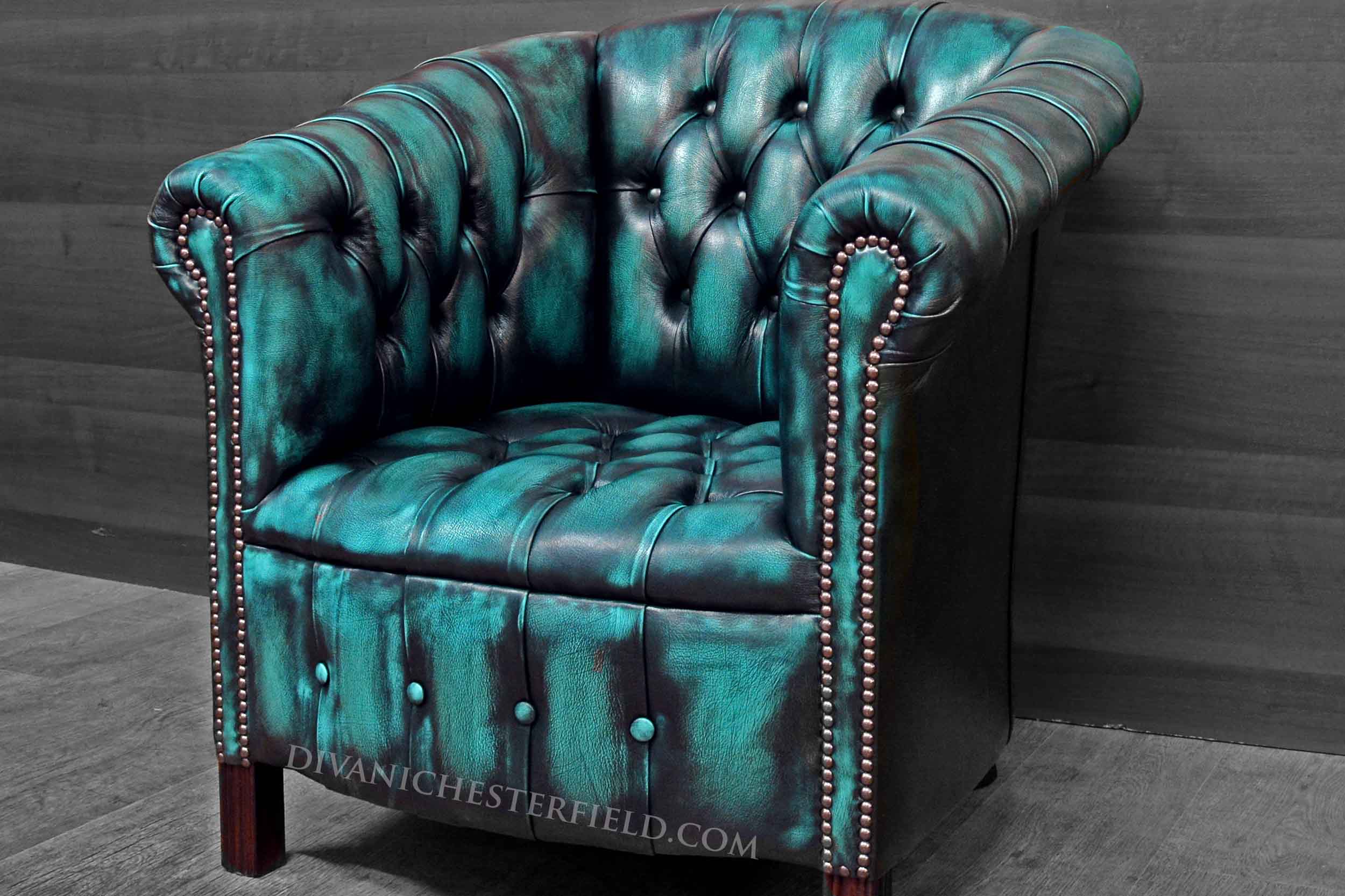 modern chesterfield chair orange leather