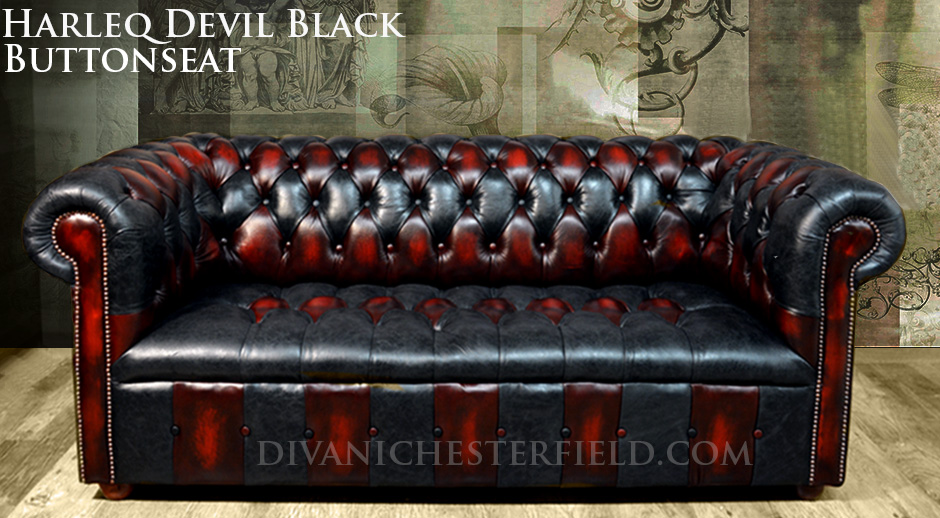 Chesterfield patchwork leather sofa