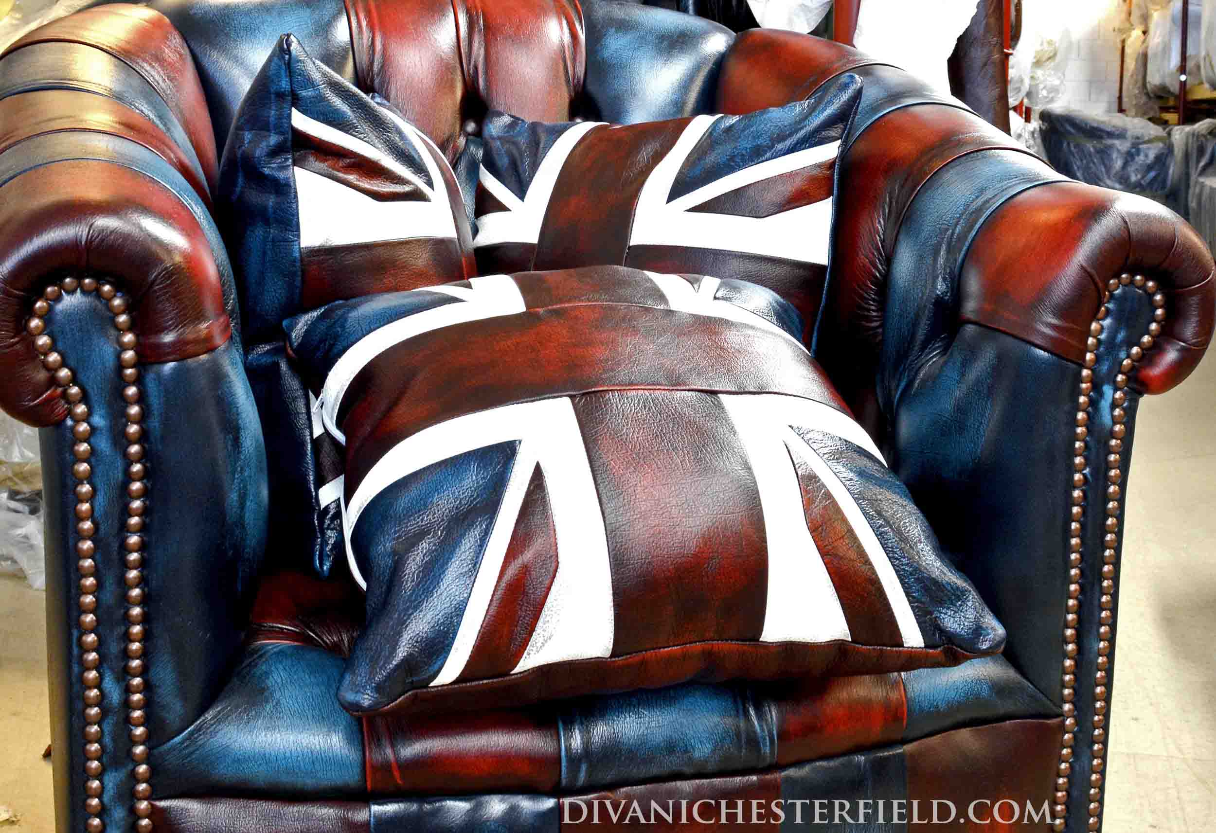 england flag cushion leather