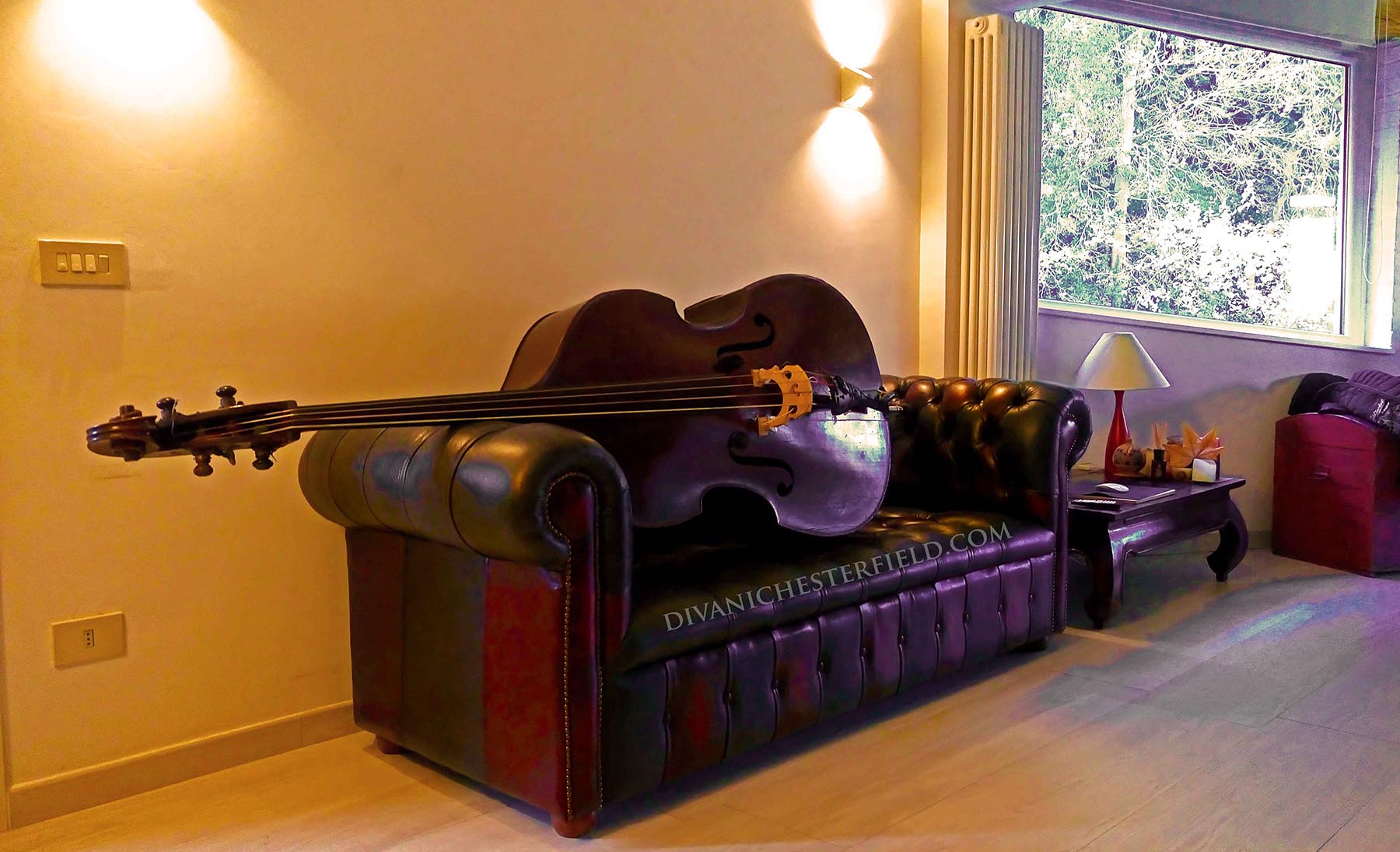 chesterfield sofa black red leather