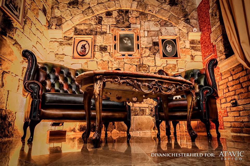 multicoloured sofa and chairs harleq