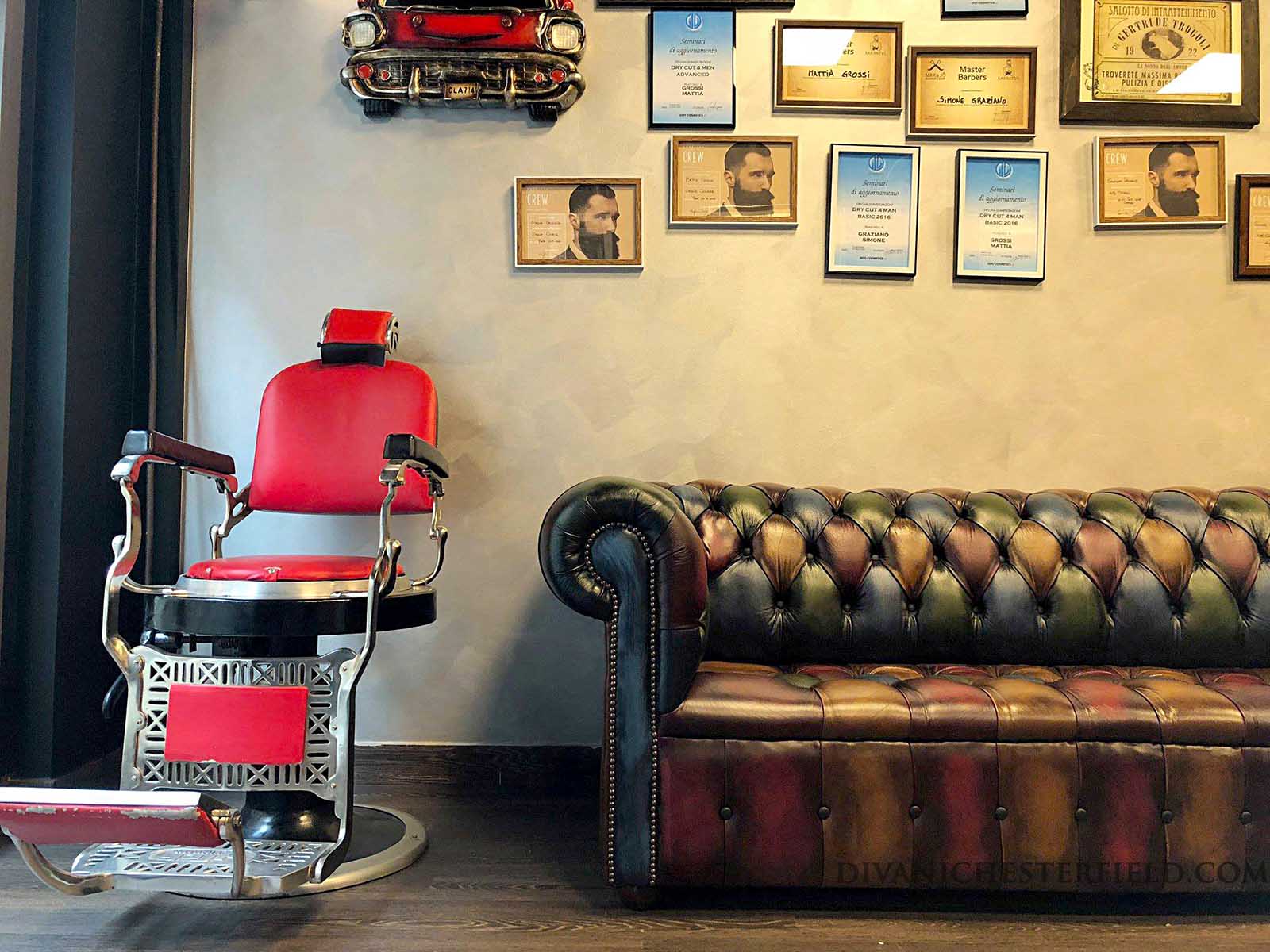 chesterfield button seat sofa patchwork leathers