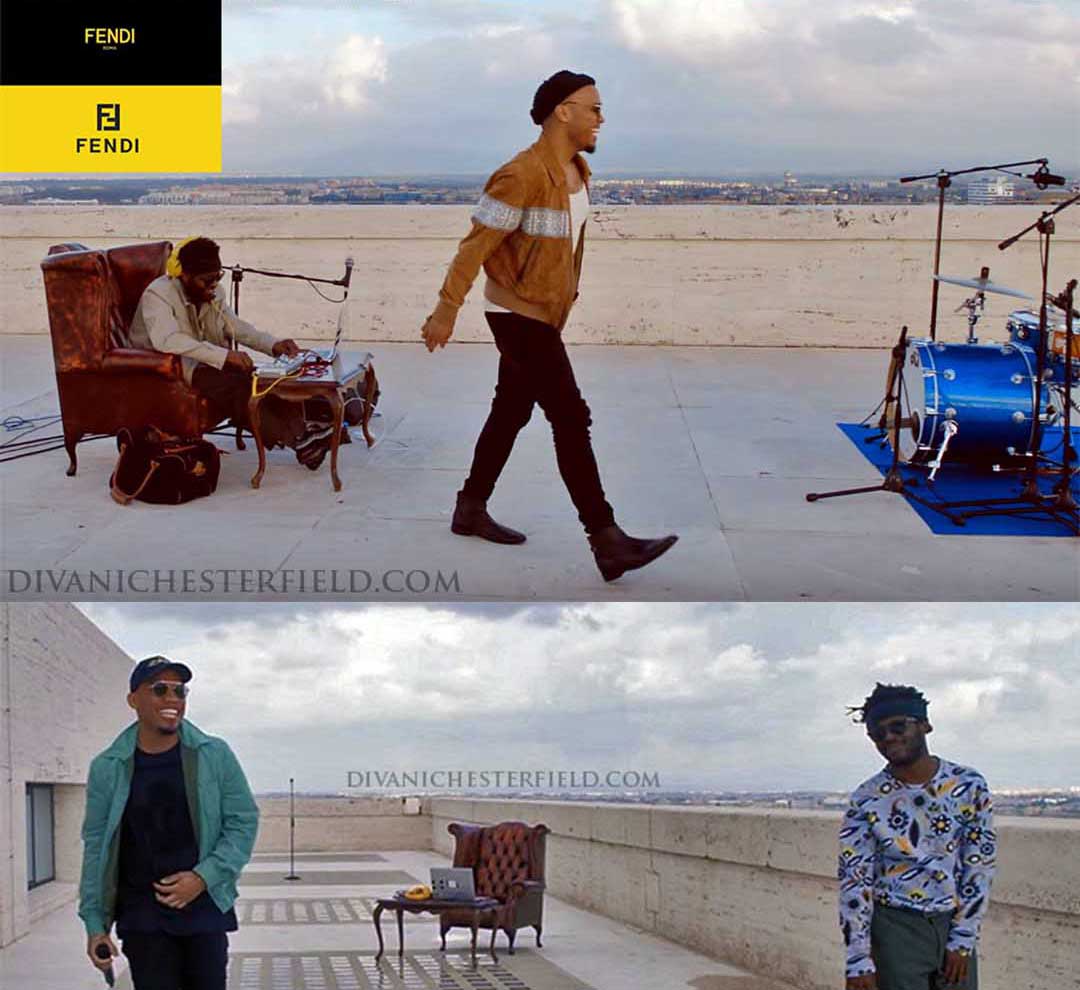 harleq orange chesterfield chair fendi