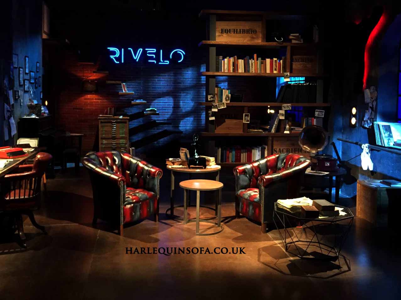 chesterfield patchwork modern leathers multicoloured vintage leathers chair red blue