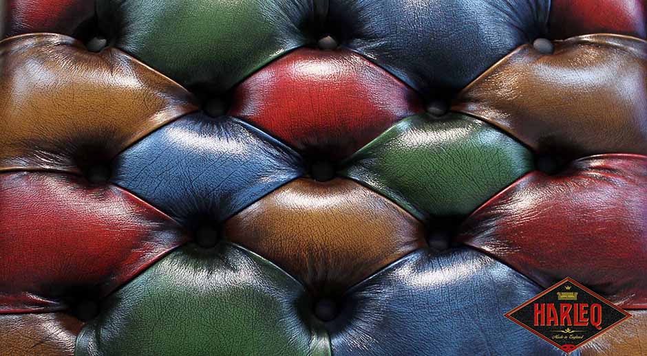 patchwork chesterfield pouf