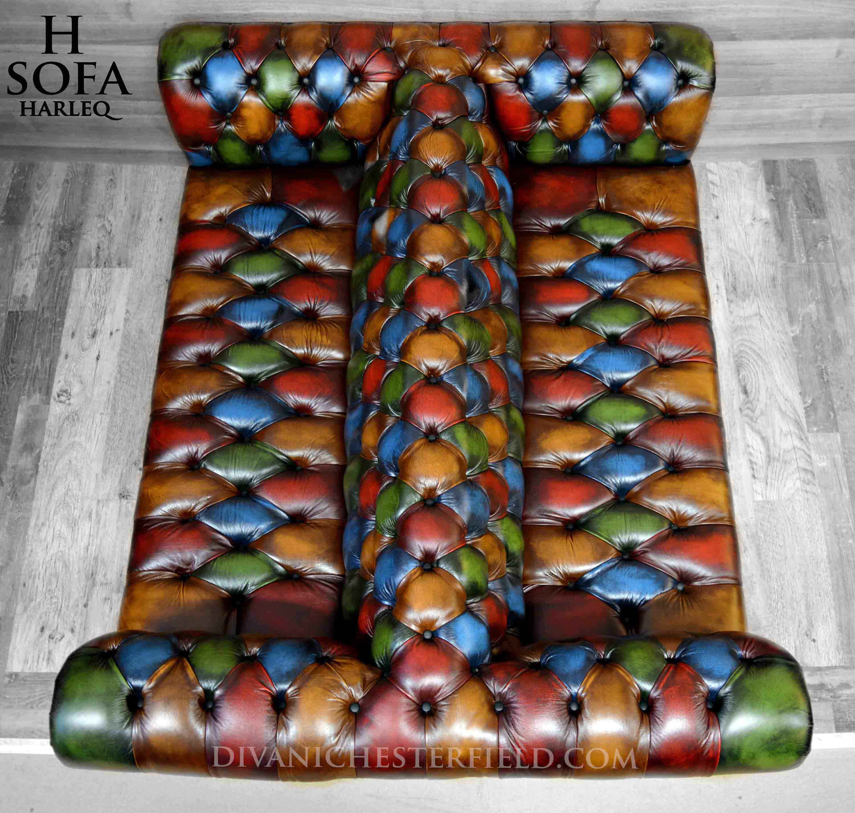 modern chesterfield sofa patchwork leathers double settee