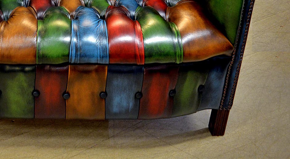 multicoloured patchwork chair harleq byron